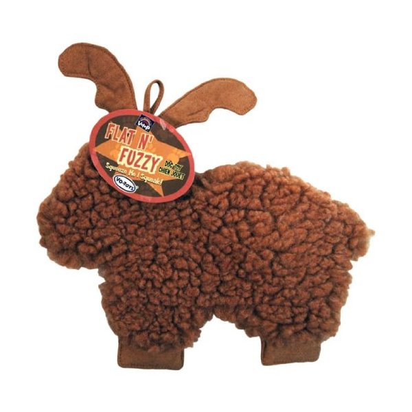 Vo-Toys Flat N Fuzzy Fleece Deer Dog Toy, 12-Inch