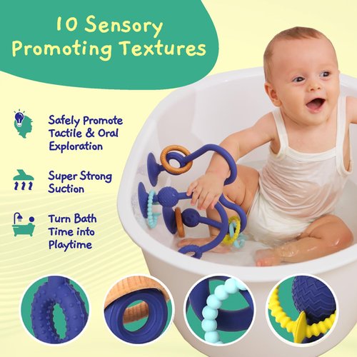 Jumble Jangle Bath Toy: Bath Toys for Babies 6–12 Months Suction Cup Teether Bathtub Kids and Toddler Toys