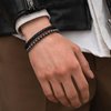 MagnetRX® Hematite & Leather Magnetic Bracelet - MAX Strength Natural Stones - Beaded Magnetic Hematite Bracelets (Medium)