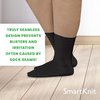SmartKnit Seamless Wide Crew Socks for Diabetes, Arthritis, or Sensitive Feet (Black, Small)