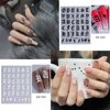 Number Nails Art Stickers Holographic Letter Nail Stickers Old English Alphabet Nail Decals Words Nail Design 3D Self-Adhesive Nail Art Supplies for DIY Women Girls Nail Decoration 8 Sheets