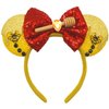 ZHENNAN Mouse Ears Headbands for Women, Glitter Honey Stick Pooh Bear Bows Ears Headbands for Men, Pooh Bear Costume Cartoon Themed Events Birthday Party Decorations Hair Accessoires