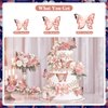 Rose Gold Birthday Party Decorations for Women Girls Blue Gold Birthday Banner and Rose Gold Birthday Balloons Garland Curtains Tablecloth Butterfly Wall Tissue Pompoms Navy Blue Birthday Supplies