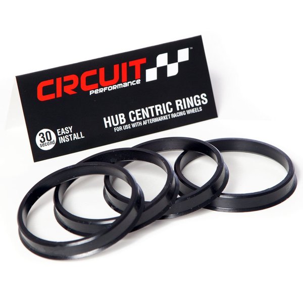 Circuit Performance 72.56mm OD to 66.1mm ID Black Plastic Polycarbonate Hub Centric Rings