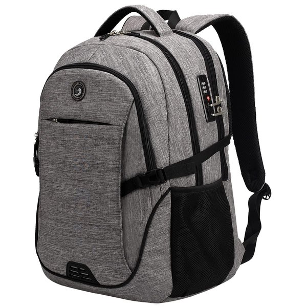 SHRRADOO Anti Theft Laptop Backpack Travel Backpacks with usb Charging Port for Women Men College Backpack Computer Bag Fits 17 Inch Laptop,Gray