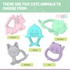 melii Baby Teethers, 100% Food Grade Silicone, Multiple Soft Textures to Soothe Baby's Gums, Teething Toy, BPA Free, Dino & Shark