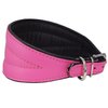Dogs My Love Real Leather Extra Wide Padded Tapered Dog Collar (16.25"-18.75" Neck; 3" Wide, Pink)