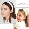 AHONEY White Headband for Women Girls Satin Silk Headband Non Slip 1.57" Wide Plain Head Band Solid Hair Band DIY Halloween Costume Holiday Fasion Hair Accessories Gifts