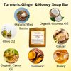 Turmeric Ginger and Honey Soap Bar, Helps Brighten/Fade Dark Marks, Natural and Handmade, for Body and Face, Help Reduce Acne,