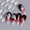 Halloween Nail Art Stickers Decals 5D Embossed Skeleton Nail Decals 2PCS Fantasy Bone Skeleton Design Halloween Nail Stickers Nail Art Supplies for Women Girl Halloween Manicure Nail Art Decorations