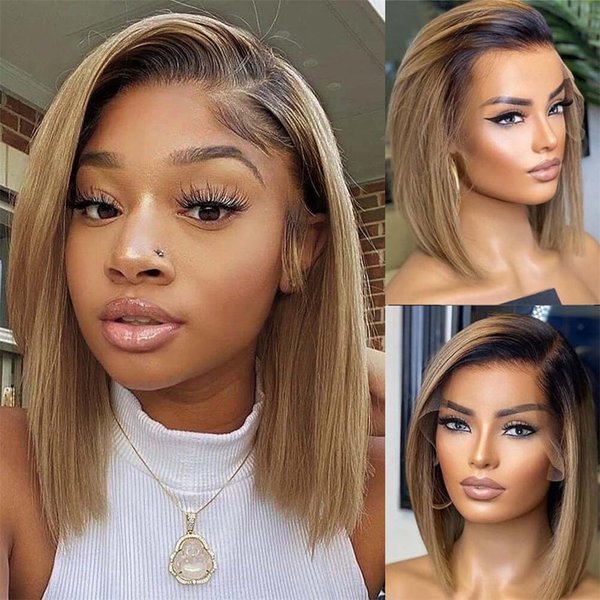 Reddish Brown 13x6 HD Transparent Lace Front Wig Silk Srtaight Human Hair Pre Plucked With Baby Hair Glueless Wig l honey blonde HD Lace Front Wig Human Hair 150% Density (20inch, 13X6 Reddish Brown)