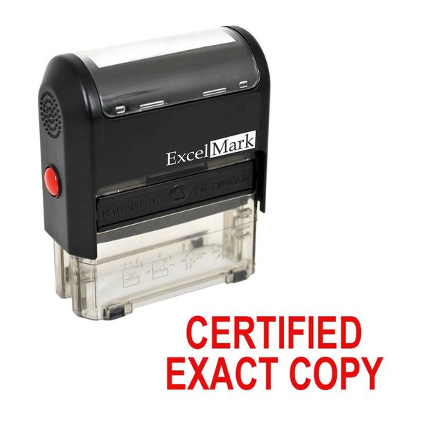 Certified Exact Copy Self Inking Rubber Stamp - Red Ink