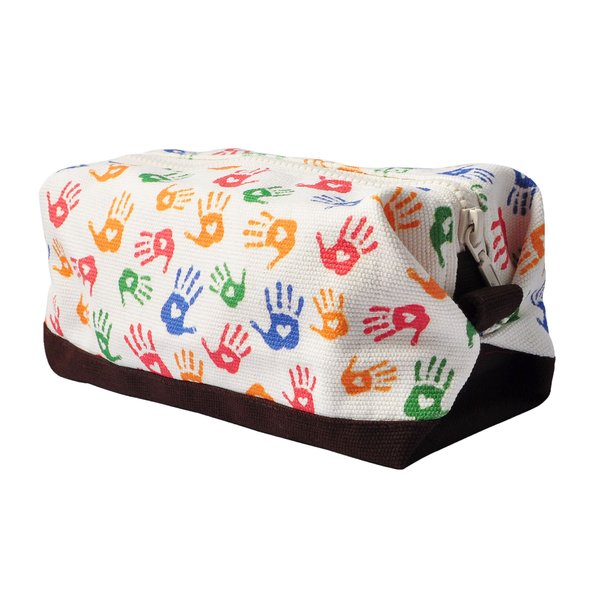 Colorful Hand Printed Canvas Makeup Cosmetic Pouch Pen Pouch WAS_06