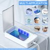 Setgnur Nail Tool Box with Blue Light - Cleaner Box for Nails Tips Art Portable USB Nail Machine Plastic Cleaner Tool for Nail Salon, Tweezers, Jewelry, Phone, Manicure Tools Cleaning