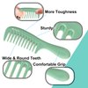 HYOUJIN 3 Pocket Wide Tooth Combs Plastic Detangling Shower Combs for Curly Hair, Wet Brush Detangle Comb for Women, Men, Green