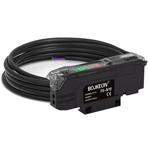 FS-N18 Fiber Optic Sensor,HD LED Dual Digital Display Optical Fiber Amplifier,Long-Distance Optical Communications Diffuse Induction Photoelectric Switch (English Instruction Manual)