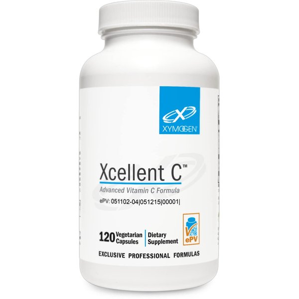 XYMOGEN Xcellent C - High Dose Vitamin C Supplement with BioPerine for Enhanced Absorption - Buffered Vitamin C to Minimize GI Upset - Immune Support + Antioxidants Supplement (120 Vitamin C Pills)