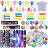 Pllieay 110pcs Outer Space Party Bag Fillers for Kids, Space Bouncy Balls Sticky Hands Slap Bracelets Space Toys for Kids Birthday Christmas Gift Goodie Bag Fillers Pinata Stuffers Classroom Prizes