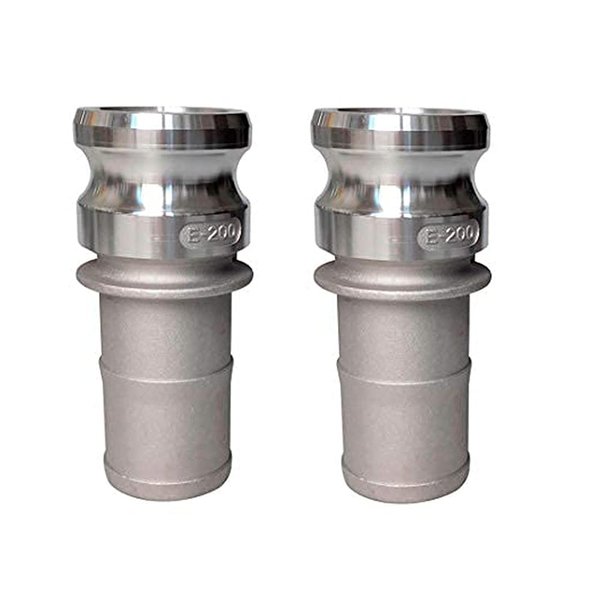 Quafwia 2 pcs Aluminum 2 inch camlock Fittings Type E Cam & Groove Hose Fittings, 2 inch cam Lock Fittings Male Adapter x 2" Hose Shank cam Lock Fittings 2 inch camlock Coupling