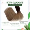 Weft Hair Extensions Human Hair, 16 inch 100g Sew in Hair Extension Real Human Hair, Balayage Ash Brown to Blonde Highlights Remy Human Hair Extensions, Hand Tied Weft Hair Extensions