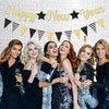 FHGG Glitter Happy New Year 2025 Banner Decorations New Years Eve Banner New Years Eve Party Supplies 2025 Happy New Year Sign for Happy New Year Decorations NYE Party Supplies Decorations 2025 Gold