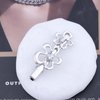 Iaceble Flower Hair Clip Hairpin Silver Metal Hairclip Pin Minimalist Flower Side Clip Barrette Hollow Flower Alligator Hair Clips Decorative Hair Accessories for Women and Girls