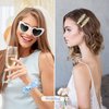 12 PCS Bridesmaid Proposal Gifts Bridesmaid Hair Clips Bridesmaid Scrunchies Bridal Shower Gifts Silk Satin Soft Blue Hair Accessories Bridesmaid Wedding Favor Women Girls