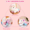 SQEQE Cute Unicorn Stuffed Animals with 4 Babies in Her Tummy, Rainbow Flying Unicorn Plush Pillow Toy with Wings, Unicorn Gifts for Girls Ages 3 4 5 6 7 8 Years