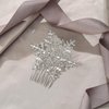EVER FAITH Snowflake Hair Comb Winter Party Headpiece Accessory Crystal Snowflake Hair Side Comb Christmas Jewelry Gifts for Women White Silver-Tone