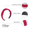 Motique Accessories 1.5 Inch Velvet Braid Headband Women and Girls Hair Band (Hot Pink)