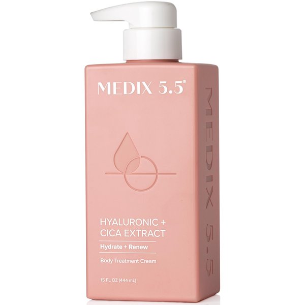 Medix 5.5 Hyaluronic Acid + Vitamin E Cream Body Lotion & Face Moisturizer | Hydrating Dry Skin Firming Lotion Minimizes Look Of Wrinkles, Stretch Marks, & Crepey Skin | Skin Care Products | 15 Fl Oz