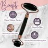 CELESTIAL SILK Black Obsidian Face Roller - Premium Anti Aging Beauty Tool for Depuffing, Genuine Volcanic Glass Gemstone Facial Roller