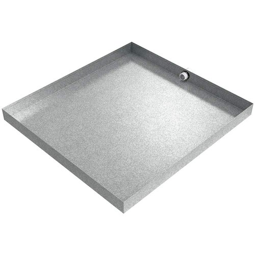 32" x 30" x 2.5" Galvanized Washing Machine Drain Pan with PVC Drain Fitting| Water Damage Prevention | No Leak | Made In The USA | Welded Water Tight | Killarney Metals