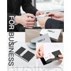 Business Card Holder, Metal Case Pocket, Holder for Women & Men, Professional PU Leather Holders RFID Blocking Name with Magnetic Clasp, Black Carbon