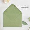 Granhoolm 100 Pack 5x7 Envelopes,A7 Invitation envelopes V Flag 5.25 x 7 .25 for 5x7 Cards,Ideal for Invitations,Weddings,Parties,Greeting Cards,Photos(Sage Green Pearl Paper)