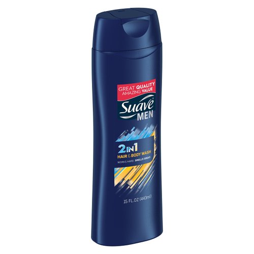 Suave Men 2 in 1, Hair and Body Wash, 15 Fl Oz