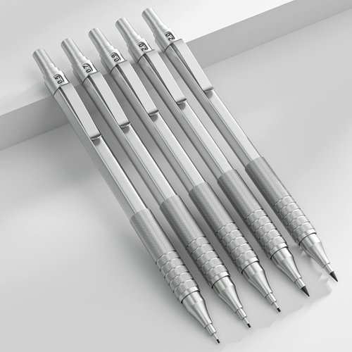 Nicpro 22PCS Metal Mechanical Pencils Set in Case, Art Drafting Pencil 0.5, 0.7, 0.9 mm & 2 PCS 2mm Graphite Lead Holder(4B 2B HB 2H) for Drawing Writing Sketching With 10 Tube Lead Refills Erasers