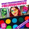 Blue Squid Face Paint Kit for Kids – Kids Face Painting Palette, Stencils, 12 Colors, How to Guide, Safe Facepainting for Sensitive Skin, Professional Quality Body & Face Facepaints Halloween Makeup