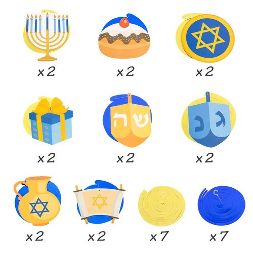 30PCS Hanukkah Decorations Hanging Swirls - Holiday Chanukah Party Supplies Favors Ceiling Decor