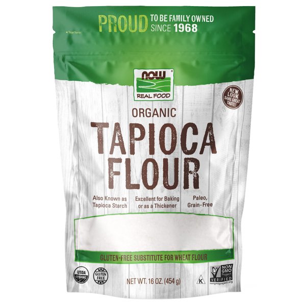 NOW Foods, Organic Tapioca Flour, Gluten-Free and Non-GMO Flour Replacement, 16-Ounce (Packaging May Vary)