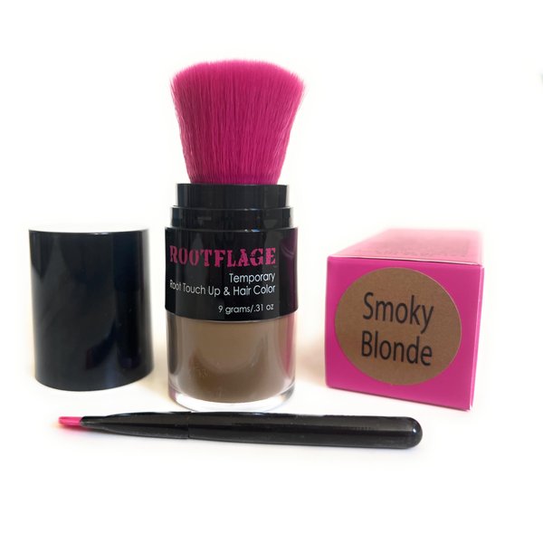 Rootflage Root Touch Up Hair Powder - Temporary Hair Color, Gray Coverage, Root Concealer, Thinning Hair Filler, Dry Shampoo- Kabuki Applicator - Dirty Blonde (Smoky Blonde)