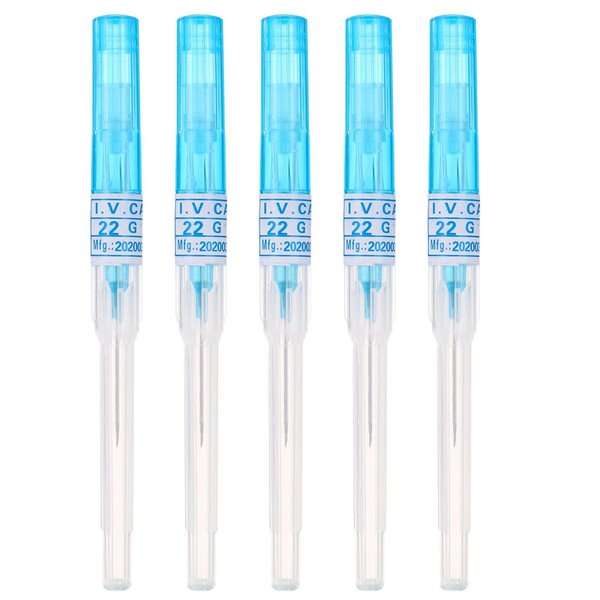 Generic Piercing Needles 5PCS 22G IV Catheter Needles Kit Piercing for IV Start Kits Ear Nose Piercing Needles Supply 22G blue