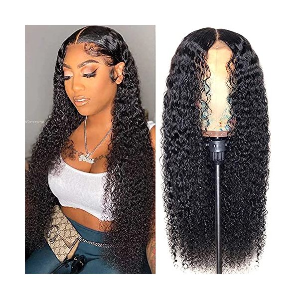 USUKUSI 28-Inch-Deep Wave Lace Front Wigs Human Hair 180% Density 13x4 HD Transparent Lace Frontal Wigs for Women Clueless Wigs Pre-Plucked/Cut with Baby Hair (28inch, Natural Black)