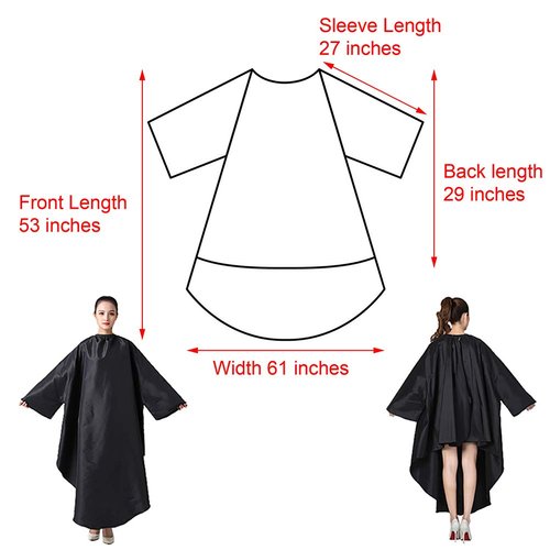 TopTie Barber Cape Salon Robe Gown Coverall With Sleeves for Unisex Hairdressing Lightweight-Grey