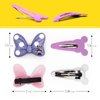 Hair Clips, 2 Pairs of Bow Shape Cartoon Design Hair Accessories for Girls Snap Hair Clips Party Bowknot Children's Gift 4 Pieces (Purple) by TANLOMY