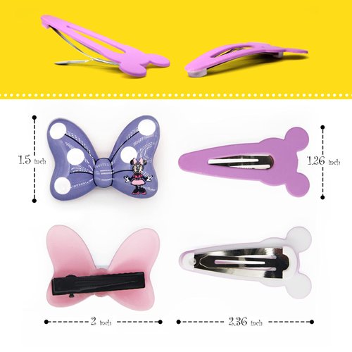 Hair Clips, 2 Pairs of Bow Shape Cartoon Design Hair Accessories for Girls Snap Hair Clips Party Bowknot Children's Gift 4 Pieces (Purple) by TANLOMY