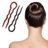 40 Pcs Plastic U Shaped Hair Pins Grip Pins Fast Spiral Hair Braid Twist Styling Clip Pin for Lady, Girl, Women (Black + Brown)