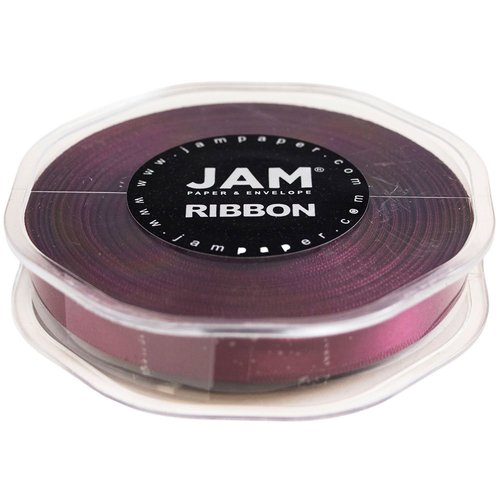 JAM PAPER Double Faced Satin Ribbon - 3/8 Inch Wide x 25 Yards - Burgundy/Wine - Sold Individually