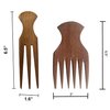 Plai Na Comb for African Hair - Wooden Comb Afro Pick Set for Women – Wide Teeth Pick, Prong Braiding/Parting 3 Tooth Comb for Braiding Handmade