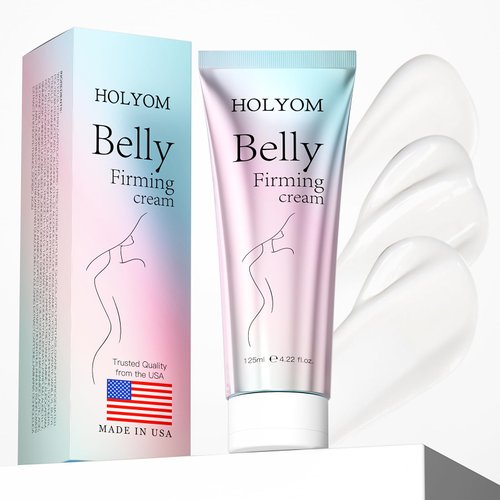 HOLYOM B Flat Belly Firming Cream - Skin Tightening & Moisturizing Formula for Stomach, Thighs & Butt. Body Lotion for Women & Men